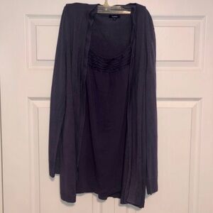 Purple Layered Top and Cardigan Set